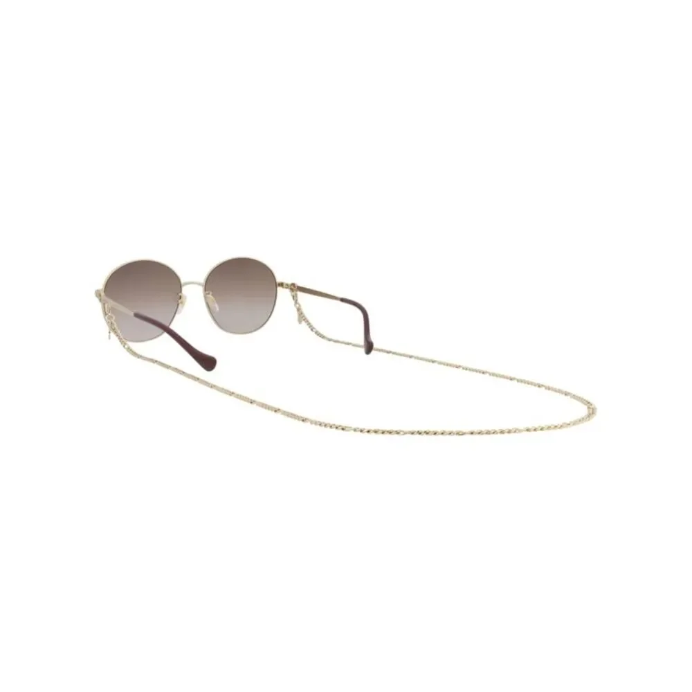 Gucci Round-Frame Metal Sunglasses Gold Womens